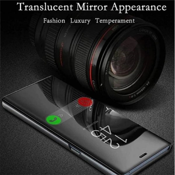 zekaasto VIVO V11 Pro, Mirror Flip Cover Black, Duel Protection, Luxury Case, Comfortable Standing View Display, Clear View.