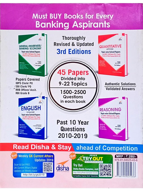 Reasoning Ability Topic-wise Solved Papers for IBPS/ SBI Bank PO/ Clerk Prelim & Main Exam (2010-19) 3rd Edition