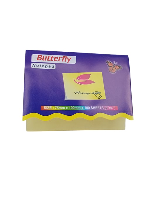 Butterfly Sticky Notepad (Yellow, 3