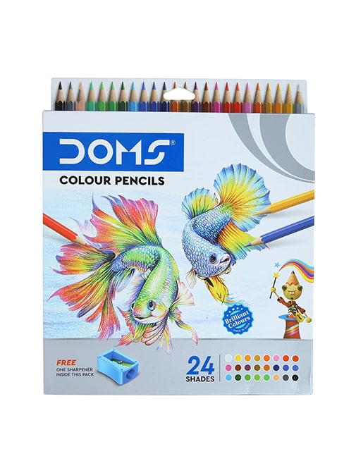 DOMS Colour Pencils (24 Assorted Shades)