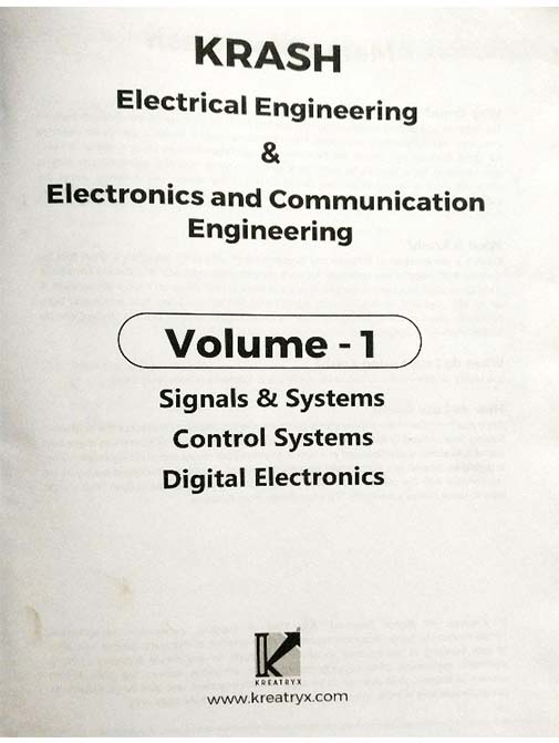 GATE/PSU 2020 Electronics and Communication Engineering Vol-I Signals & Systems, Control Systems, Digital Electronics (KRASH: Revised and Updated Edition) 