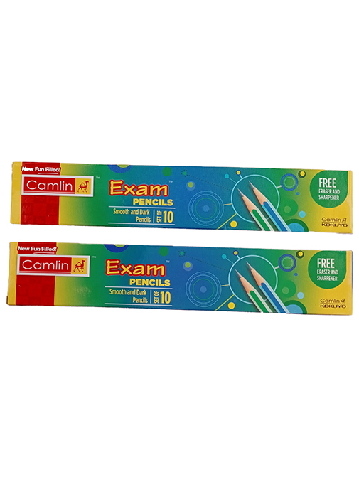 Camlin Exam Smooth and Dark Pencils (Free Eraser and Sharpener, Pack of 20)