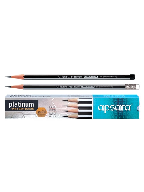 Apsara Platinum Extra Dark Pencils Pack of  5 For Good Hand writing 7815 