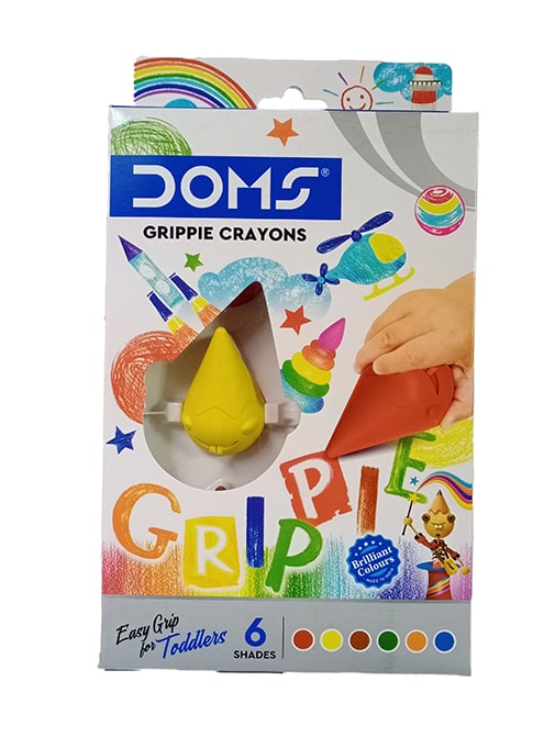 DOMS Grippie Crayons 6 Shades (Multicolor, Pack of 1)