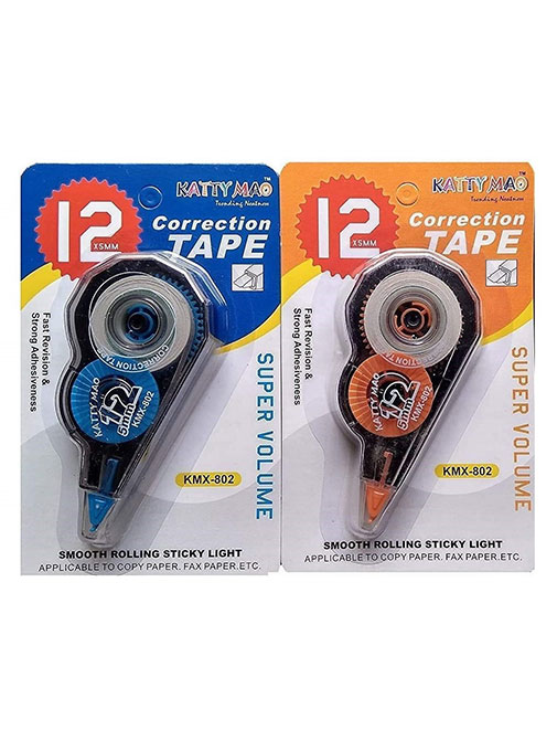 Katty Mao Correction Tape (12 mtr, 5 mm, Pack of 2)