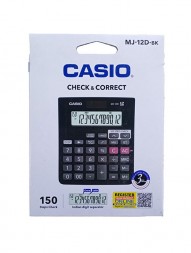 Casio MJ-12D-BK 150 Steps Check & Correct Desktop Calculator