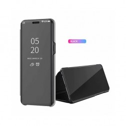 zekaasto-vivo-v17-pro-mirror-flip-cover-black-duel-protection-luxury-case-comfortable-standing-view-display-clear-view
