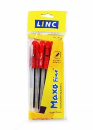linc-maxo-fine-ball-pen-0.7-mm-red-ink-pack-of-10140