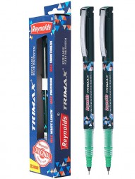 reynolds-trimax-refillable-fluid-ink-gel-pen-green-ink-0.5mm-pack-of-21022