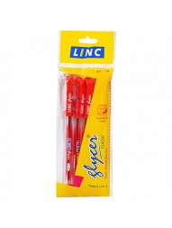 linc-glycer-classic-super-smooth-ball-pen-red-ink-0.6mm-transparent-body-pack-of-10-256
