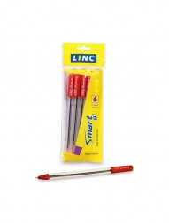 linc-smart-gl-ball-pen-red-ink-0.6-mm-transparent-body-pack-of-5250