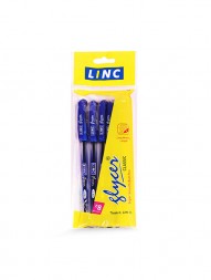 linc-glycer-classic-super-smooth-ball-pen-blue-ink-0.6mm-transparent-body-pack-of-10-254