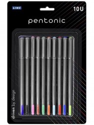linc-pentonic-multicolor-ball-pen-assorted-ink-0.7-mm-black-body-pack-of-10